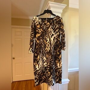 Leopard Print Long Sleeve Dress